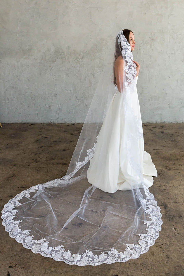 ZABEL CATHEDRAL VEIL - LACE EDGING
