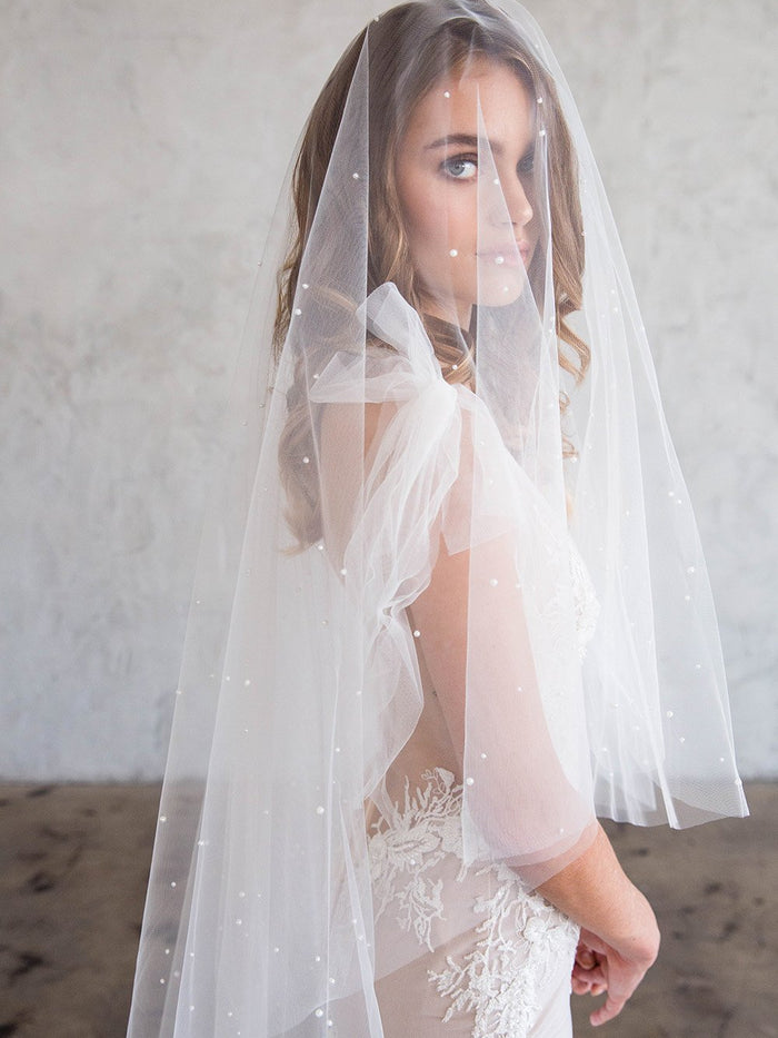 DARCY CHAPEL DOUBLE VEIL - WITH SCATTERED PEARLS