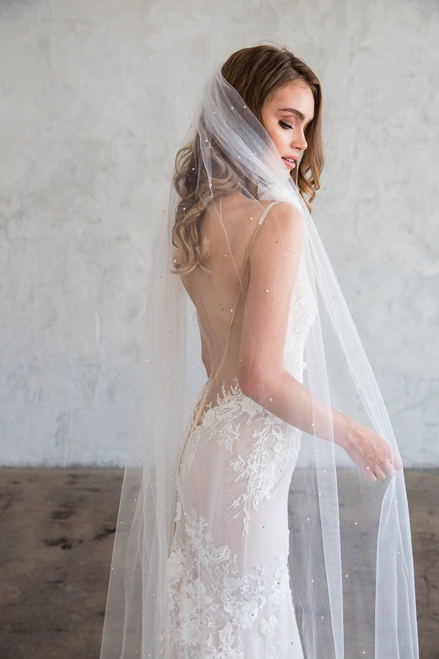 ESTEE CHAPEL VEIL - WITH SCATTERED CRYSTALS